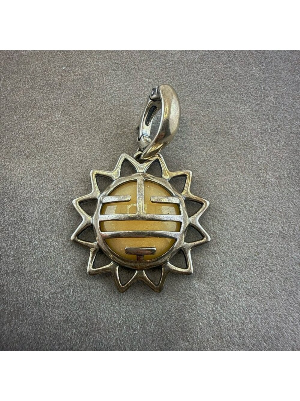 American West Pendant Sun Face Yellow Jasper Sterling Silver Carolyn Pollack Sky